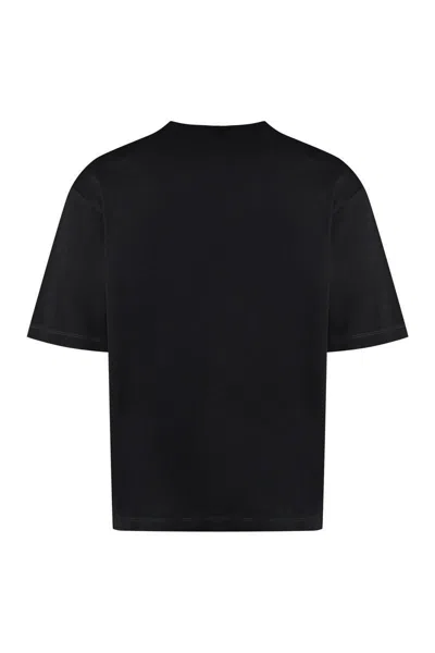 Dsquared2 Loose Fit Black Jersey T-shirt With Contrasting Logo In Black