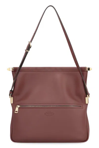 Tod's Magenta Leather Shoulder Bag