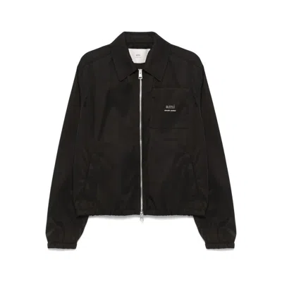 Ami Alexandre Mattiussi Ami Sleek Black Jacket With Versatile Two-way Zip