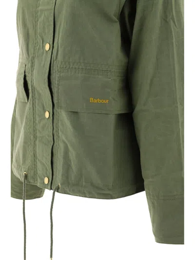 Barbour Green Waxed Cotton Jacket In Green