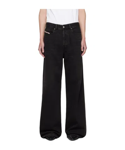 Diesel Five-bag Denim Pants In Black