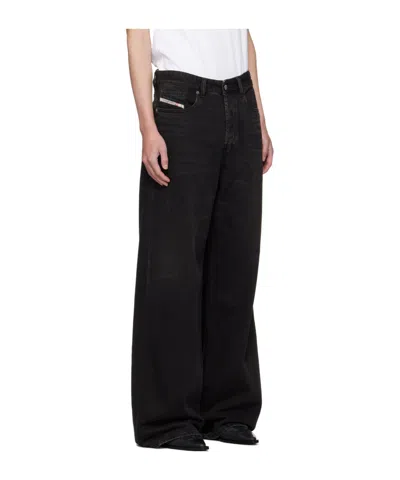 Diesel Five-bag Denim Pants In Black