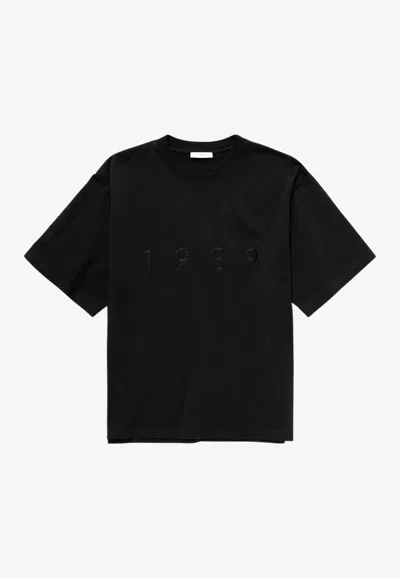 1989 Studio Crew Neck Embroidered Logo Short Sleeve T-shirt In Black