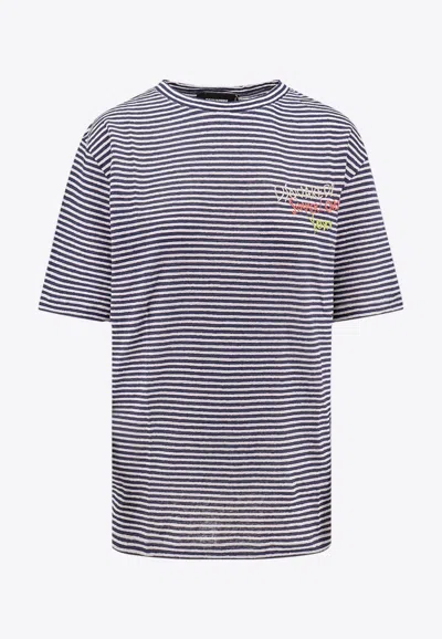 Dsquared2 Summer Lovers Linen Stripe T-shirt