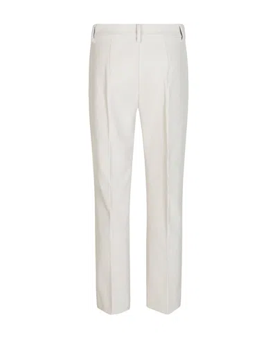Max Mara Pegno Viscose Blend Trousers In White