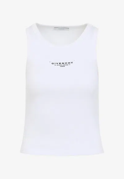 Givenchy Slim Tank Top With Logo Print In White