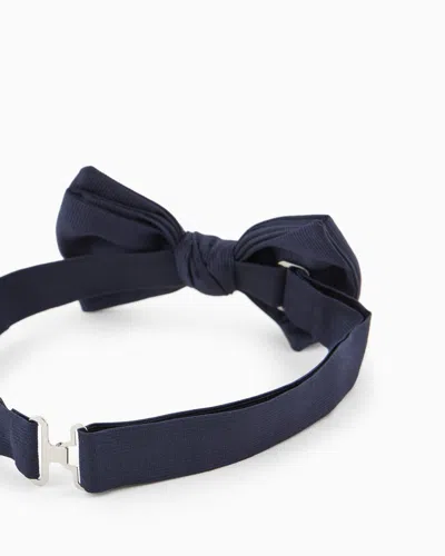 Giorgio Armani Silk Bow Tie In Blue