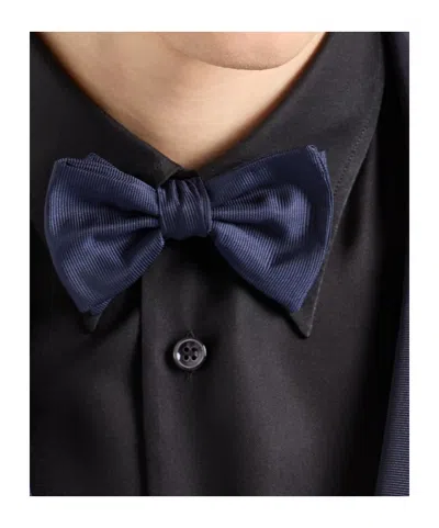 Giorgio Armani Silk Bow Tie In Blue