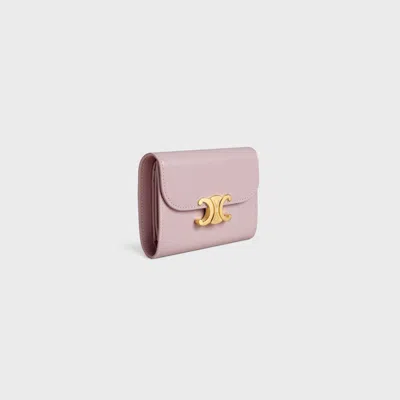 Celine Small Flap Wallet Triomphe In Shiny Calfskin