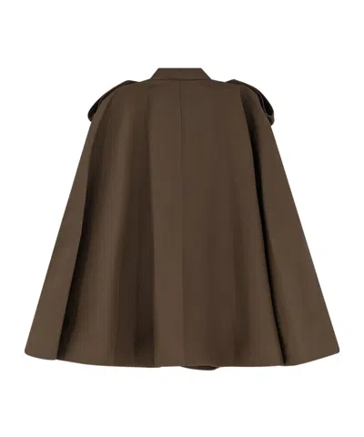 Burberry Cotton Cape With Traditional Check Lining