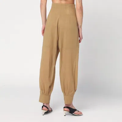Philosophy Di Lorenzo Serafini Beige Pleated Wool-blend Trousers In Brown