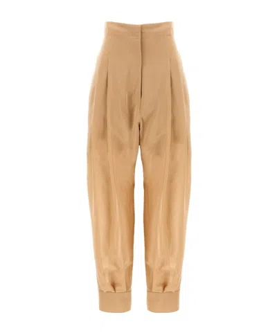 Philosophy Di Lorenzo Serafini High-waisted Trousers Pleated Cuffed Hem In Neutral