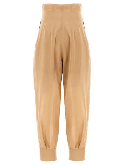 Philosophy Di Lorenzo Serafini High-waisted Trousers Pleated Cuffed Hem In Neutral