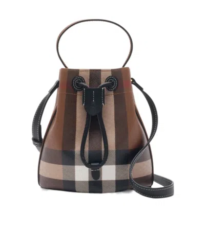 Burberry Mini Tb Checked Bucket Bag