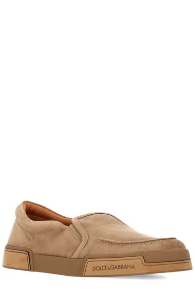 Dolce & Gabbana Derby In Calfskin Crust Color Hazelnut In Brown