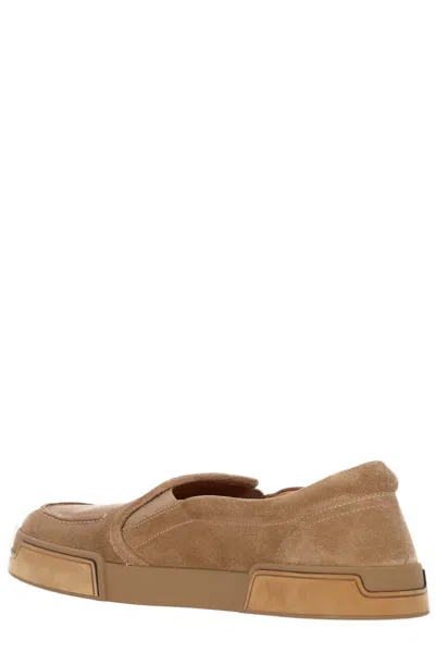 Dolce & Gabbana Derby In Calfskin Crust Color Hazelnut In Brown
