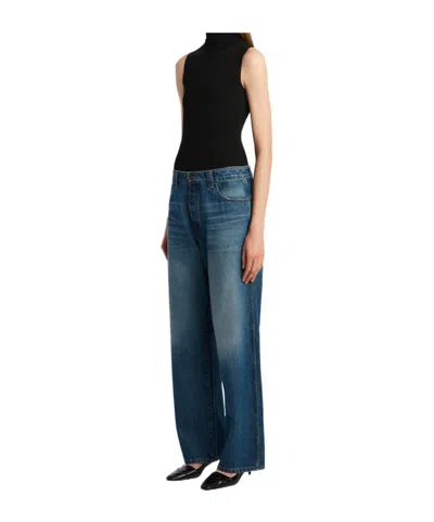 Khaite Benita Ribbed-knit Turtleneck Top In Black