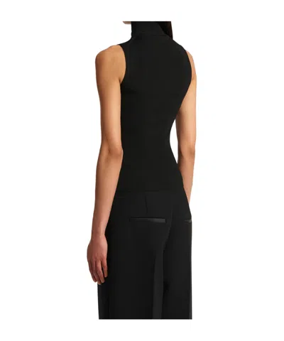 Khaite Benita Ribbed-knit Turtleneck Top In Black