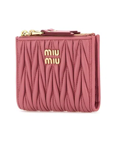Miu Miu Women Pink Leather Wallet