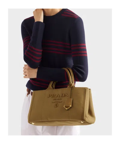 Prada Jardinière Large Cotton Canvas Handbag