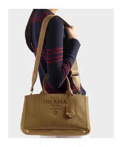 Prada Jardinière Large Cotton Canvas Handbag