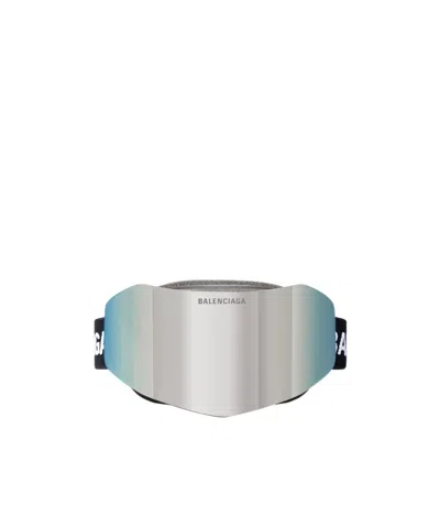 Balenciaga Ski Mask Goggles In Mirror Silver