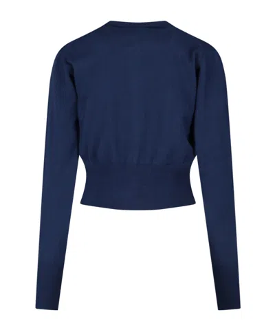 Vivienne Westwood Ribbed Crewneck Knitwear With Cuffs And Hem In Blue