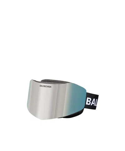 Balenciaga Ski Mask Goggles In Mirror Silver