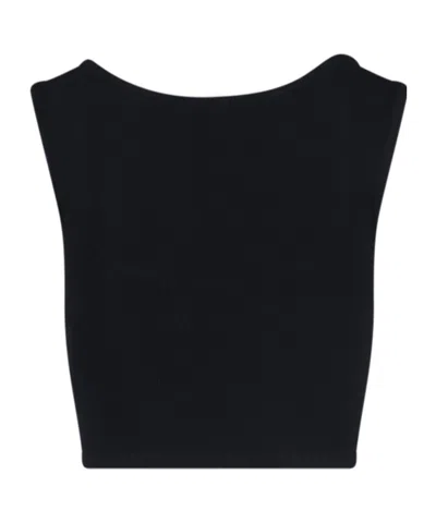 Vivienne Westwood Black Top With Embroidered Logo In Black