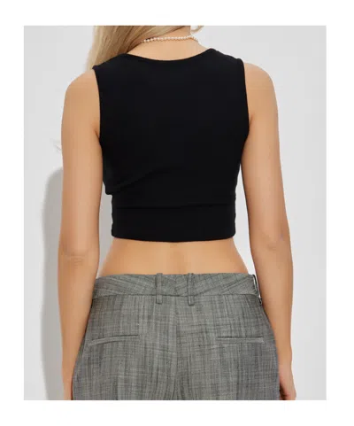 Vivienne Westwood Black Top With Embroidered Logo In Black