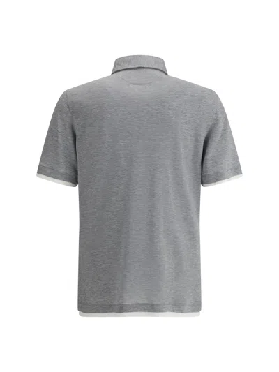 Brunello Cucinelli Silk Polo Sweater With Two-tone Double Layer Detail