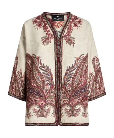 Etro Embroidered Paisley Trim Jacket In Multi