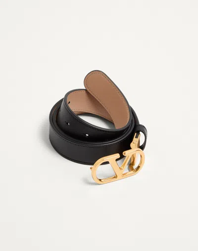 Valentino Cintura Reversibile Vlogo Signature In Vitello Lucido 30 Mm