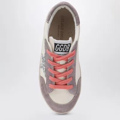 Golden Goose White Leather And Lilac Suede Super-star Sneakers
