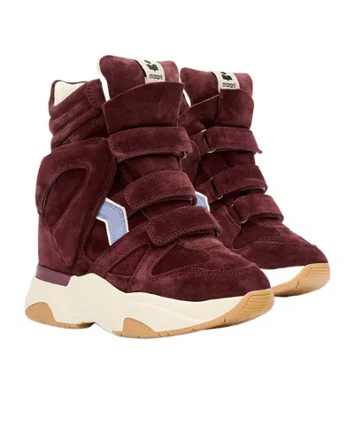 Isabel Marant Balskee High-top Wedge Suede Calfskin Leather Sneakers