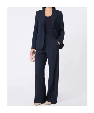 Weekend Max Mara Natural Stretch Wool Blazer In Blue