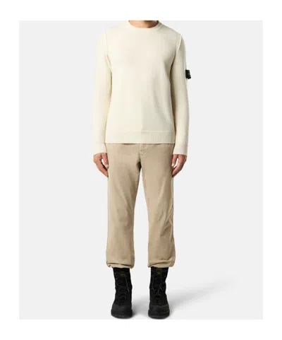 Stone Island Wool Blend Sweatshirt With Iconic Logo Patch And Timeless Design