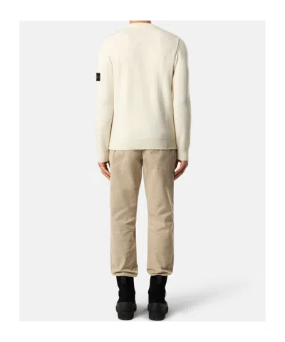 Stone Island Wool Blend Sweatshirt With Iconic Logo Patch And Timeless Design