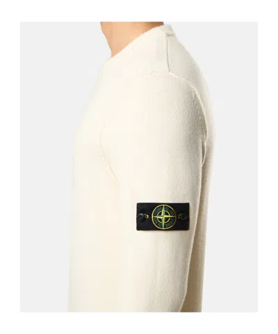 Stone Island Wool Blend Sweatshirt With Iconic Logo Patch And Timeless Design