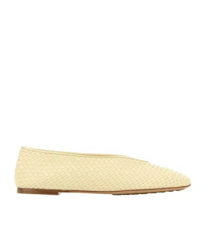 Bottega Veneta Leather Rosa Ballerinas With Flat Sole And Woven Texture
