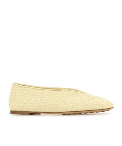 Bottega Veneta Leather Rosa Ballerinas With Flat Sole And Woven Texture