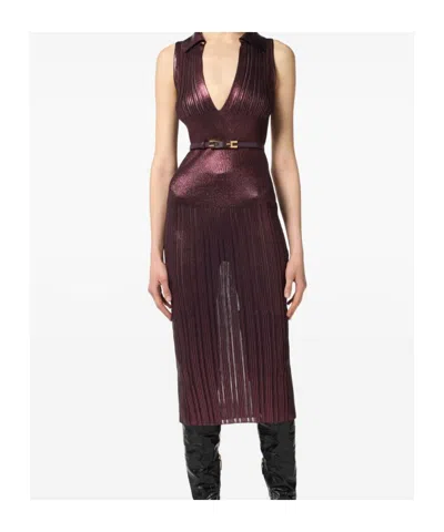 Elisabetta Franchi Pleated Midi Dress