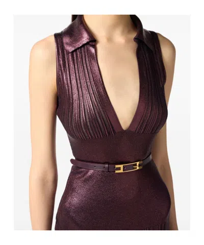 Elisabetta Franchi Pleated Midi Dress