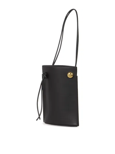 Loewe Dice Pocket Embellished Leather Shoulder Bag In Black