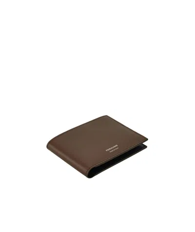 Ferragamo Florence Bi-fold Leather Wallet In Brown