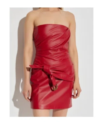 Versace Off Shoulder Dress In Red