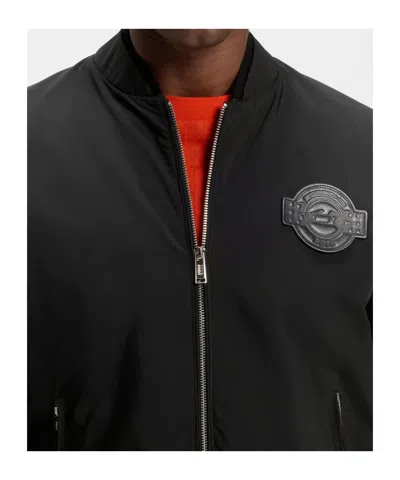 Hugo Boss X Porsche Skiles Logo-plaque Cotton Bomber Jacket In Black