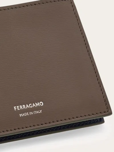 Ferragamo Florence Bi-fold Leather Wallet In Brown
