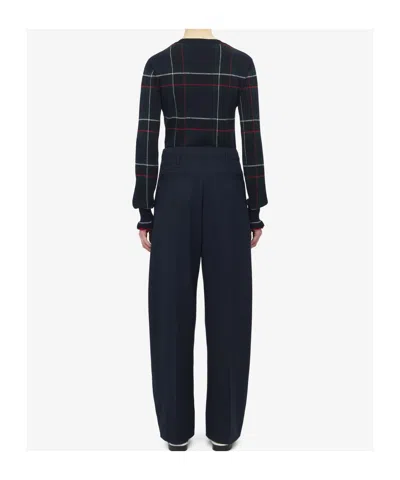 Alexander Mcqueen Women's Wide Leg Tailored Trousers In Navy