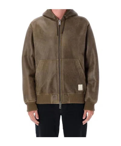 Emporio Armani Lamb Shearling Oversized-fit Blouson In Multi